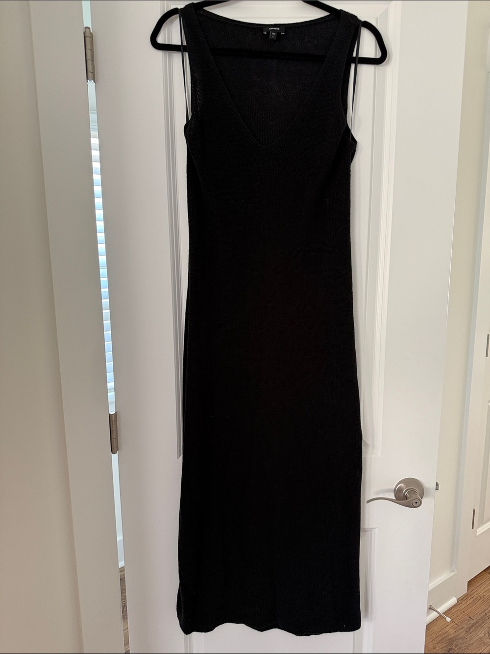 Express Black Sleeveless Sweater V-Neck Maxi Dress